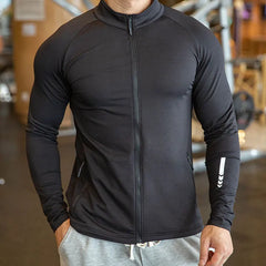 Compression Stand Collar Running Jackets Sports Workout Training Long Sleeve Zipper Sportwear Men Casual Coats Gym Clothing Man