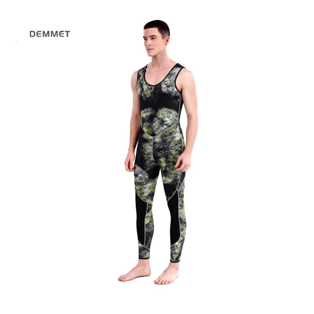 Camouflage SCR Neoprene 3mm Swim Wetsuits Men's Diving Suit Split Scuba Snorkel Swimsuit Spearfishing Surfing Jumpsuit Equipment