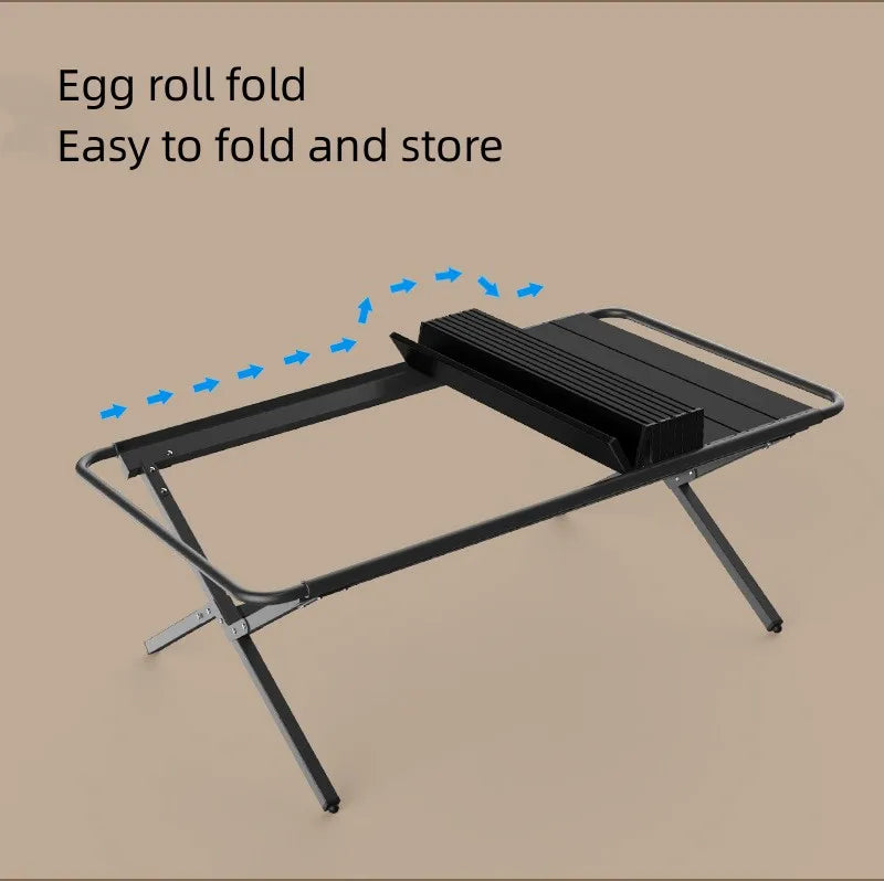 Tryhomy Camping Egg Roll Table Outdoor BBQ Picnic IGT Table Spliceable Aluminum Alloy Table Portable Folding Omelet Table