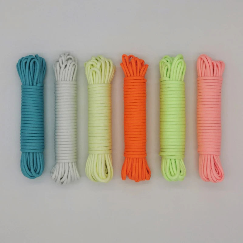 30metres Dia.4mm 9 Strand Core Paracord Multi Outdoor Paracord Luminous Umbrella Rope Outdoor Camping Tent Rope Climbing Safety