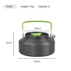 1 Set Outdoor Camping Cookware DS310 Picnic Cooking Set With Cooking Pot Frying Pan Kettle Plastic Bowl Spoon Dropship