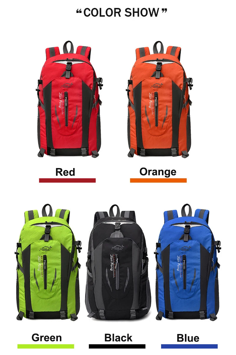 40L Travel Backpack Men and Women Outdoor Mountaineering Hiking Storage Bag Fashion Lightweight Camping Luggage Bags WJT037