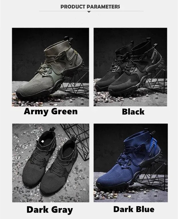 Breathable Mesh Men's Botas Tactical Boots Hiking Soft Shoes Outdoor Non-Slip Trail Trekking Climbing Designer Wading Sneakers