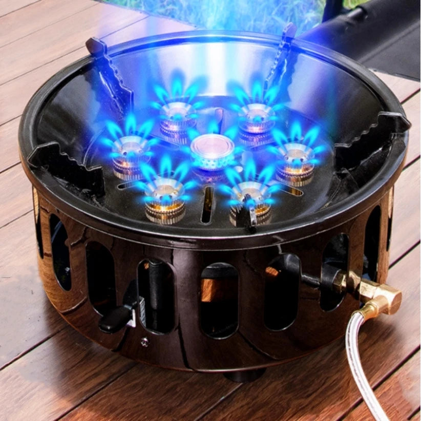 19800W Strong Fire Power Camping Stove Portable Tourist Gas Burner Windproof Outdoor Stoves Hiking Barbecue BBQ Cooking Cookware