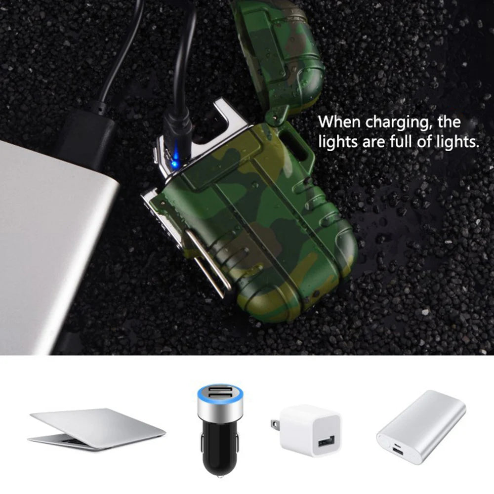 Outdoor Sports Camping Jet Lighter Windproof Waterproof Inflatable Butane USB Plasma Rechargeable Lighter Smoking Accessories