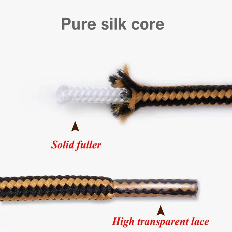 1Pair Round Shoe Laces For Sneakers Striped Double Color Fashion Shoelaces Outdoor Hiking And Leisure Sports Shoelace Shoestring