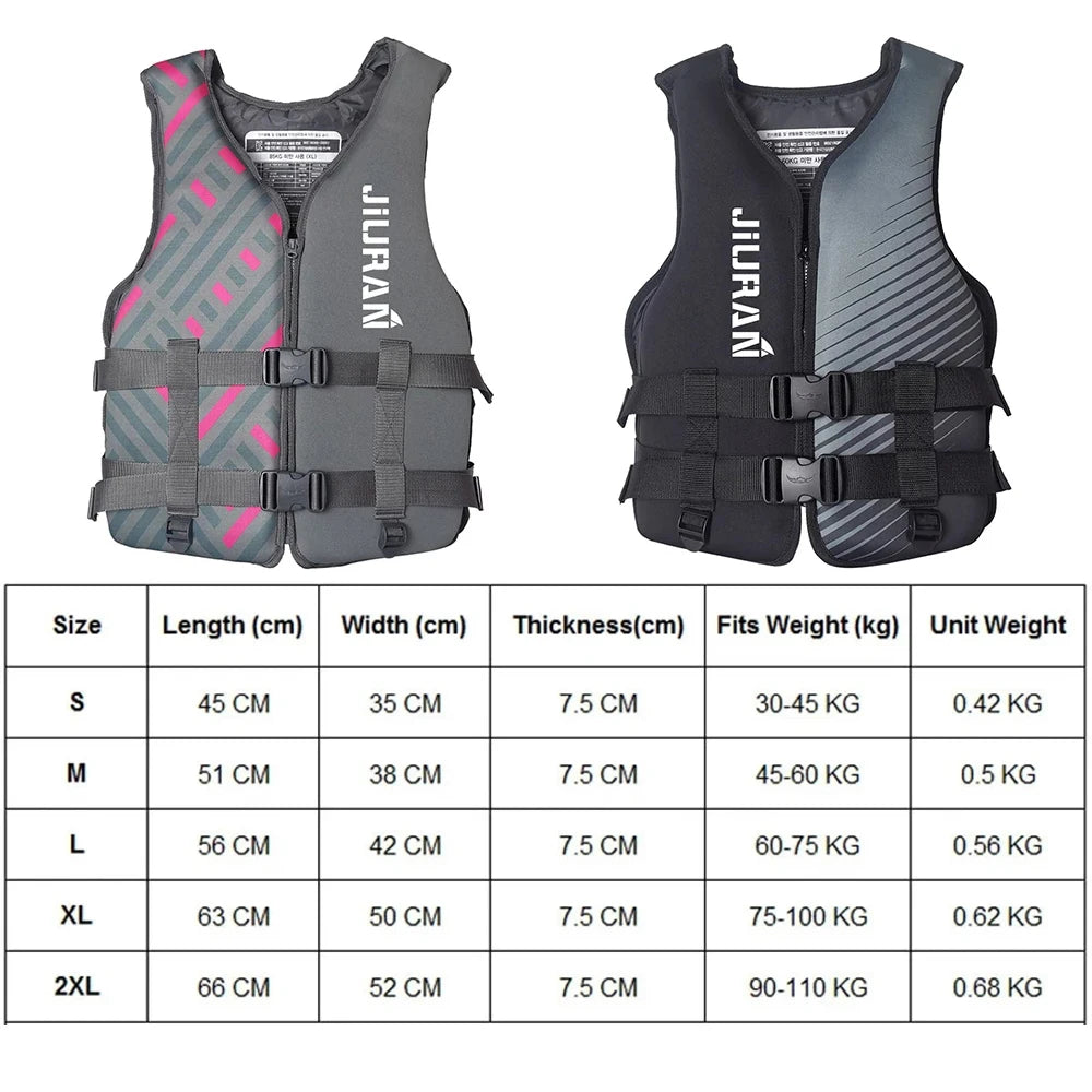 Neoprene Life Jacket Portable Buoyancy Vest Water Sports Rafting Surfing Fishing Kayak Boating Safety Rescue Life Jacket