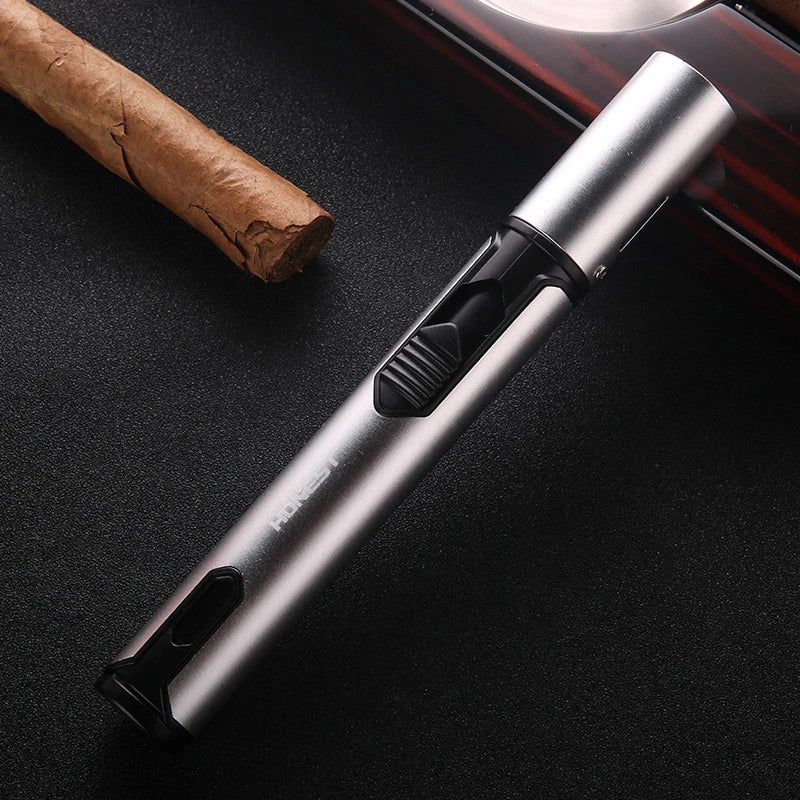 New HONEST Metal Torch Windproof Lighter Refillable Pen Lighter Jet Flame Butane Lighter Kitchen BBQ Candle Camping Men's Gadget