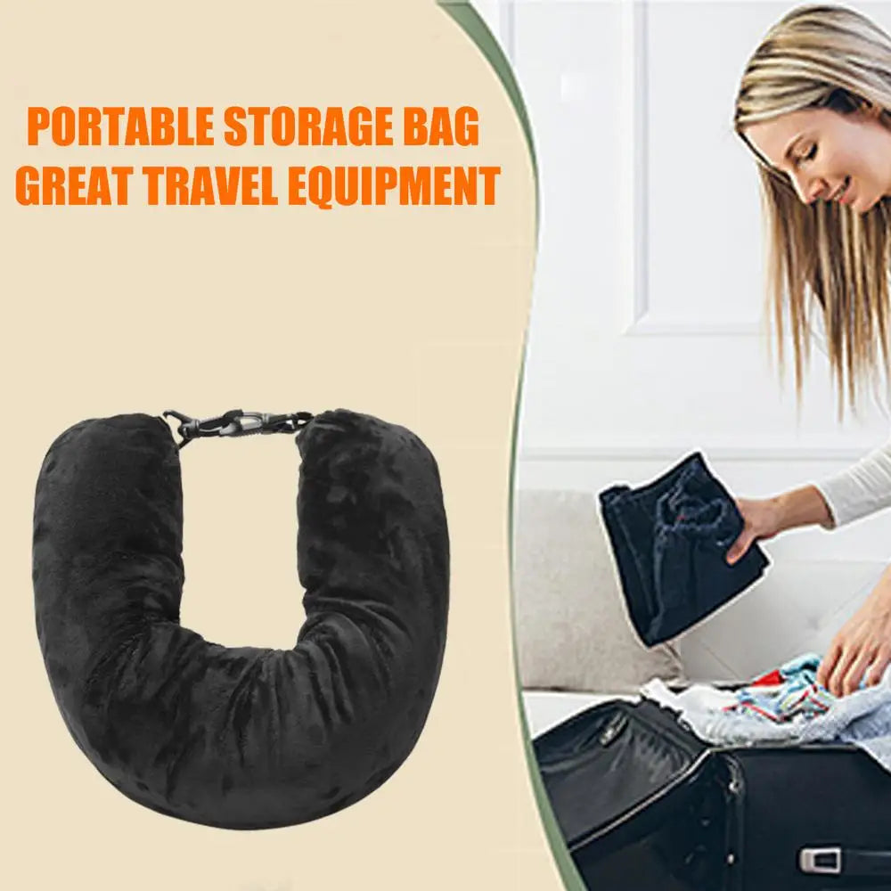 Travel Neck Pillow That You Stuff With Clothes Portable Outdoor Travel Storage Bag Pillow Car Headrest Household U-shaped Pillow