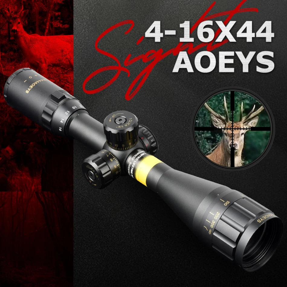 4-16x44 AOEYS Rifle Scopes Sniper Air Gun Sight for Hunting Airsoft Optical Telescopic Spotting Riflescopes Airsoft Optic Sight