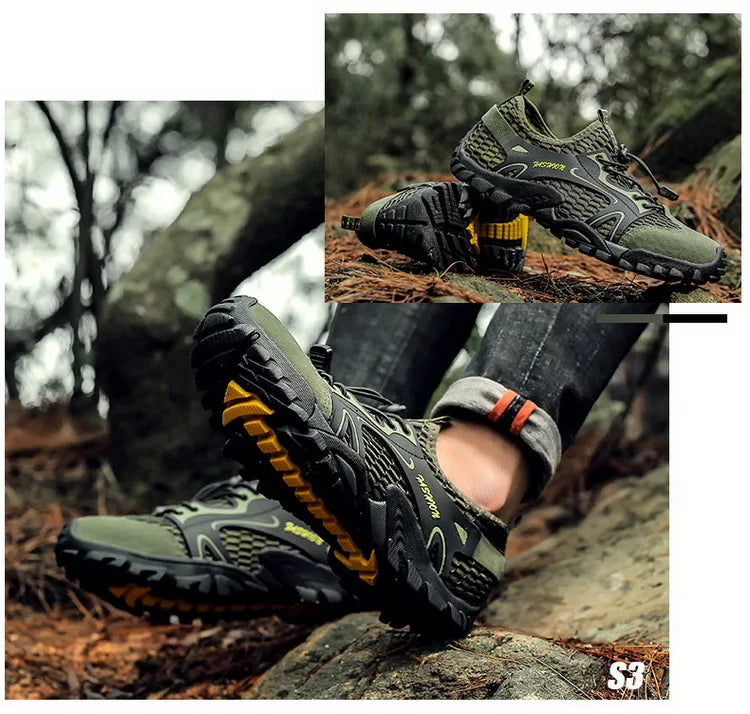 Summer Men's Hiking Shoes Mesh Outdoor Breathable Men's Sports Shoes Climbing Shoes Men's Sports Shoes Quick Dry Water Shoes