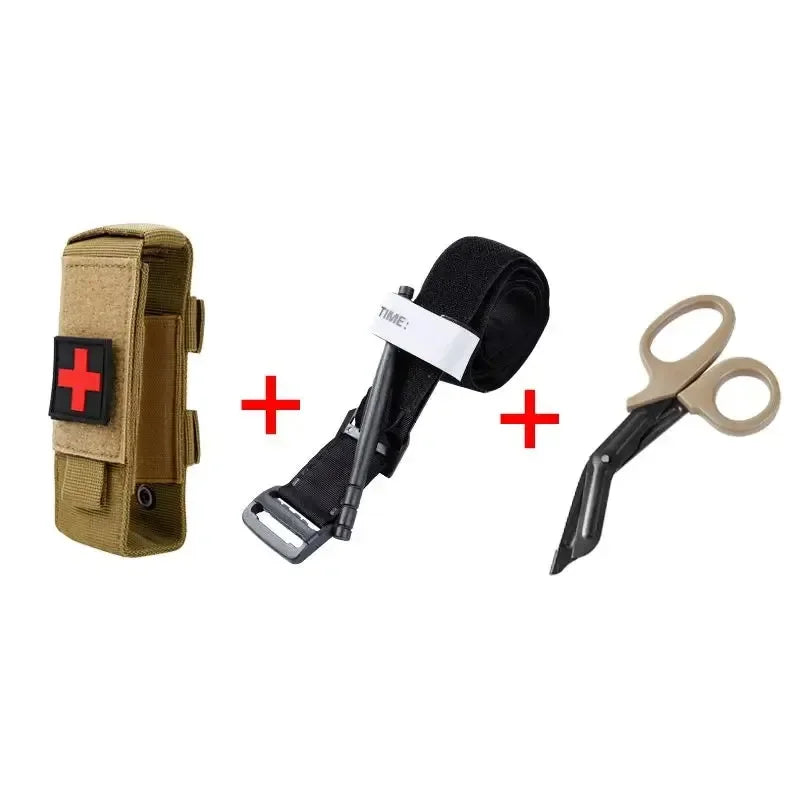 Emergency Tourniquet Tactical Emergency Strap Single Handed Medical First Aid Equipment for Hiking Camping Travel Outdoor Sports