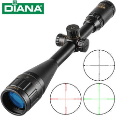 DIANA 6-24x50 AOE Tactics Rifle Scope  Lock System Green Red Dot light Sniper Gear Optical Sight Spotting Scope for Hunting