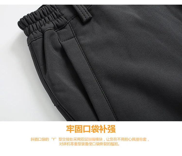 Brand Fishing Outdoor Jacket Sets Men's Winter Warm Plus Velvet Soft Shell Pants Fishing Ski Mountaineering Suit Cold Fleece