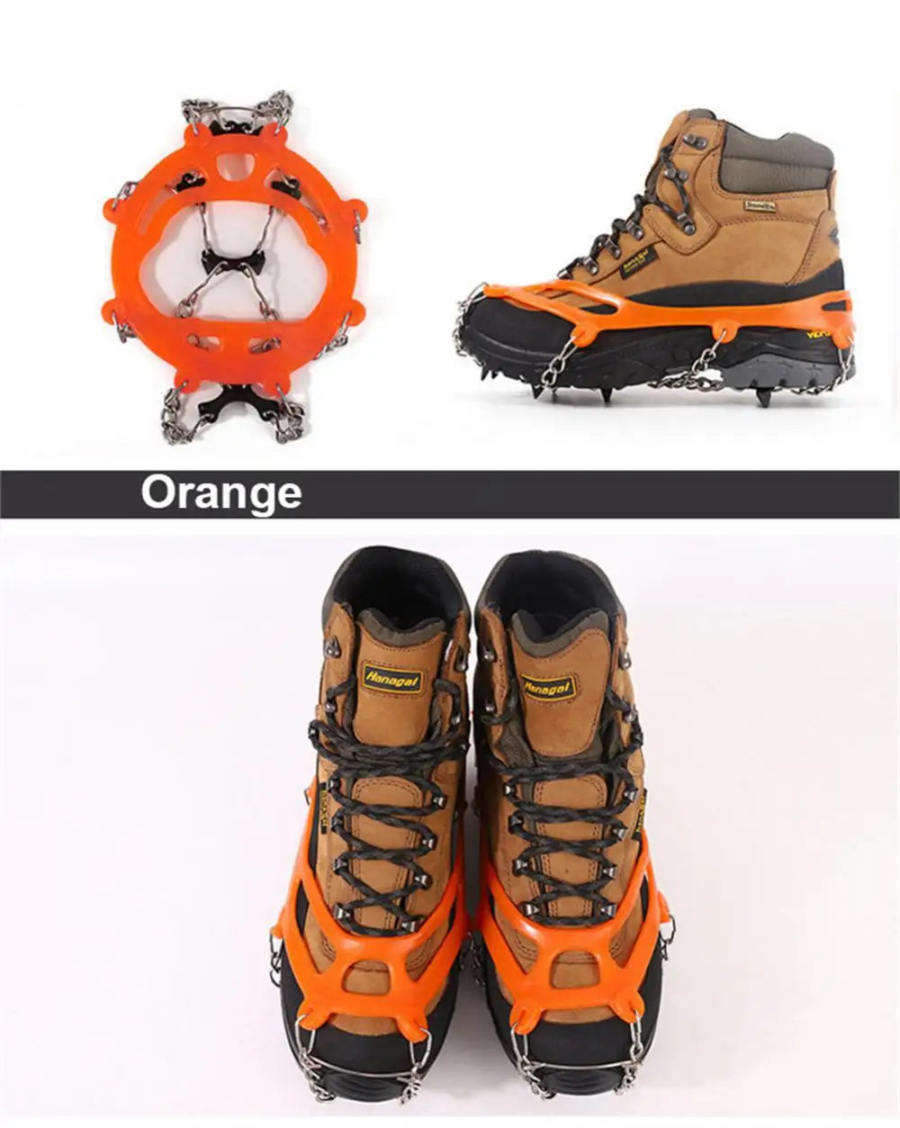 10 Teeth Ice Gripper Spike For Shoes Anti Slip Hiking Climbing Snow Spikes Crampons Cleats Chain Claws Grips Boots Cover