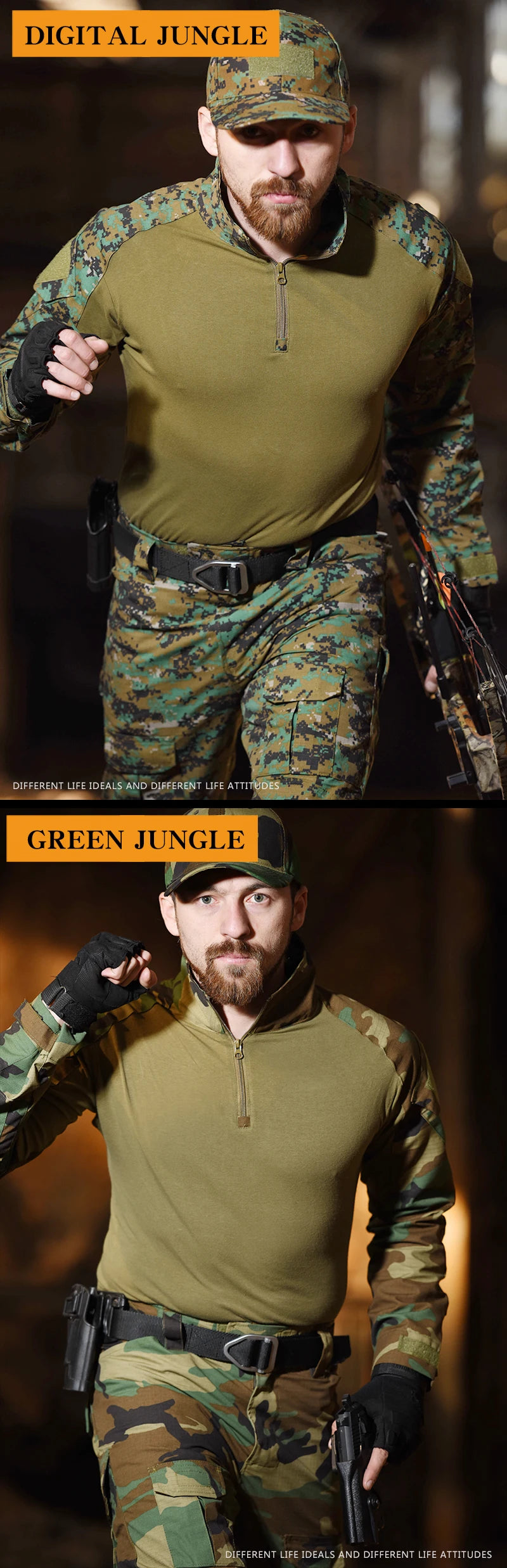 HAN WILD Men's Shirts Softair Combat Tactical Clothing Hunting Uniform Camouflage Airsoft Climb Clothes Camping Shirts Big Size