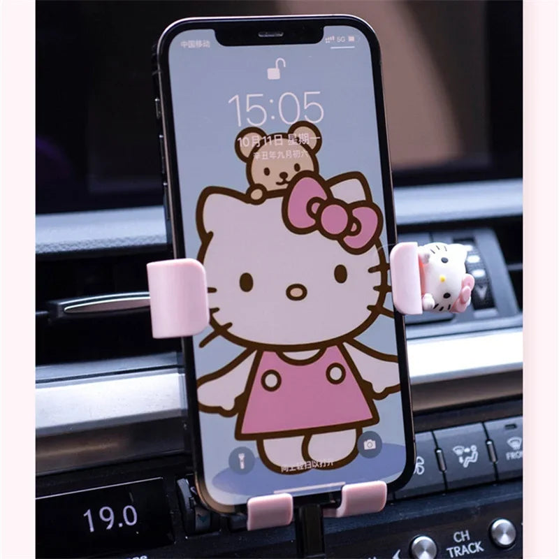 Hello Kitty mobile phone car mount  aromatherapy air vent clip car navigation rack suction cup  support car fixed