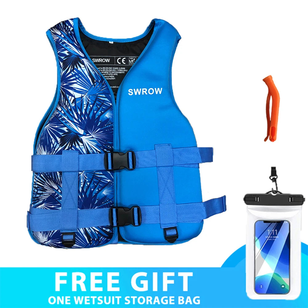 Neoprene Life Jacket Adult Kids Life Vest Water Safety Fishing Vest Kayaking Boating Swimming Surfing Drifting Safety Life Vest