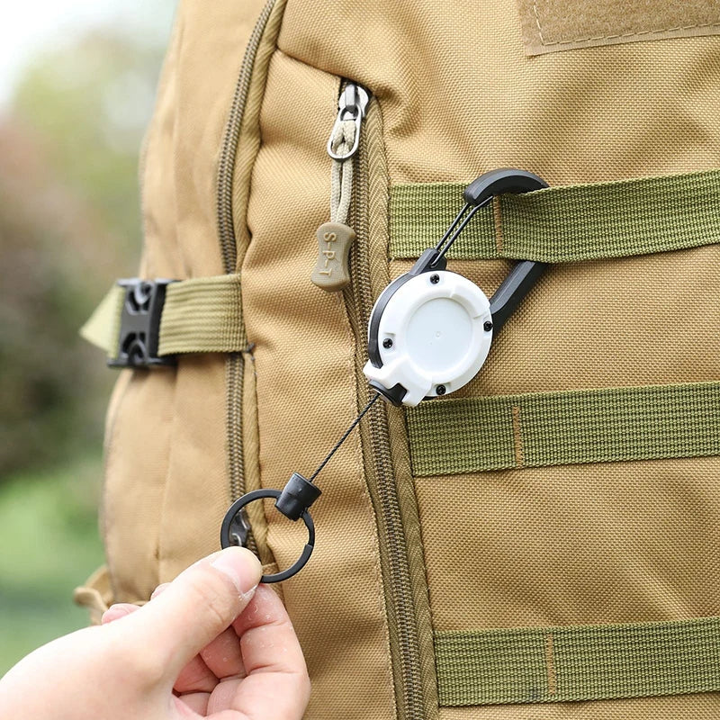 Outdoor Automatic Retractable Wire Rope Keychain Anti-theft Rope for Backpack Anti-loss Keychain with spring Camping Equipment