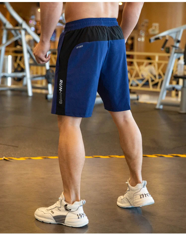 Running Fitness Sports Shorts Men Basketball Short Summer Quick Dry Sportpants Male Outdoor Training Sportwear Gym Clothing Blue