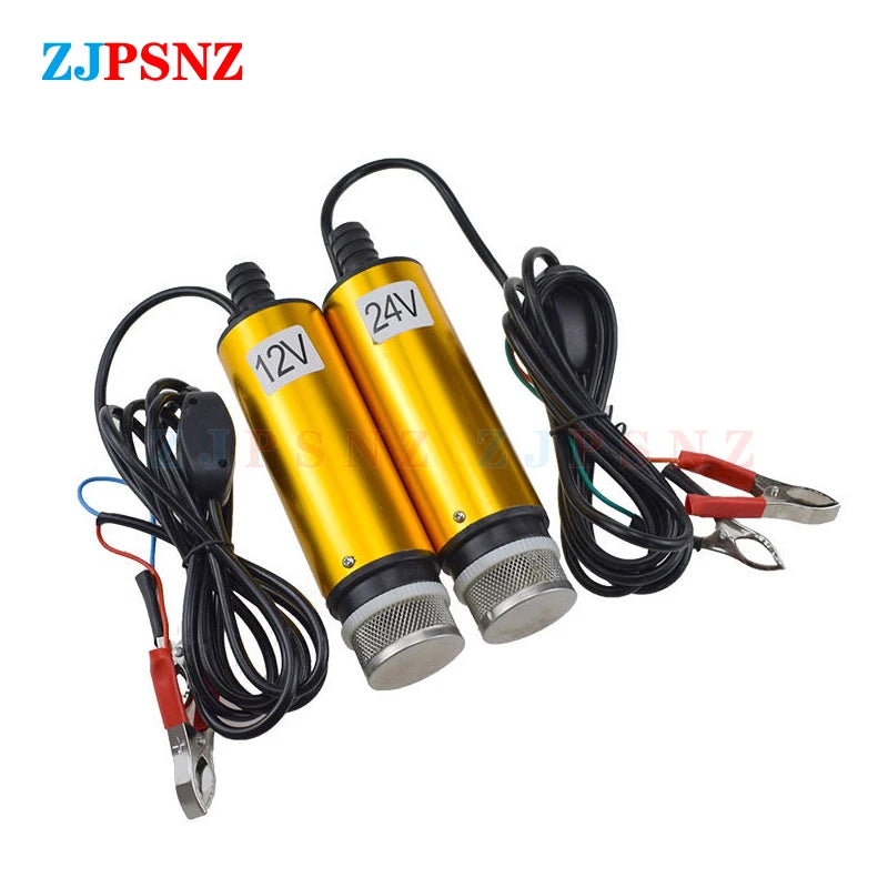 Transfer Pump 12V 24V Diesel Fuel Water Oil Car Camping Fishing Submersible Pump Car Pumping Diesel Oil Pump Cigarette Lighter