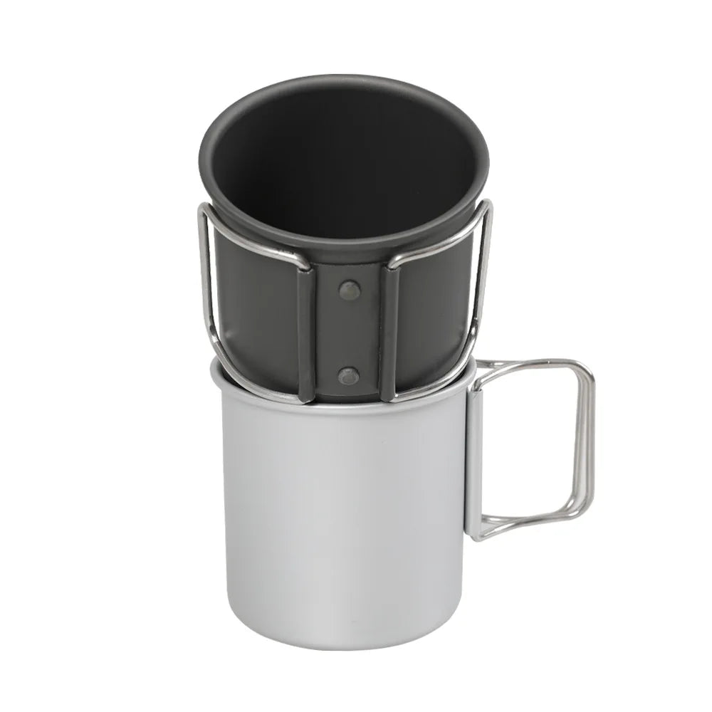 300ml Camping Mug Titanium Cup Tourist Tableware Picnic Utensils Outdoor Kitchen Equipment Travel Cooking Set Cookware Wholesale