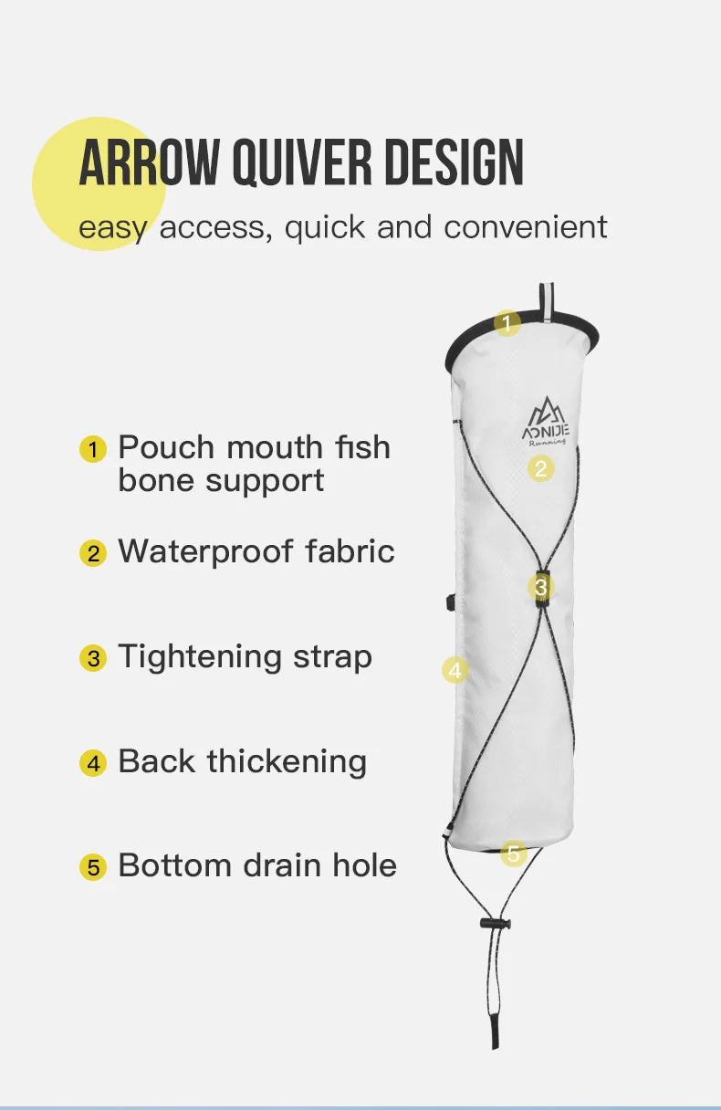 AONIJIE Lightweight External Hiking Pole Storage Bag Fish Bone Pocket Opening Tightening Buggy Bag Trekking Poles Accessories