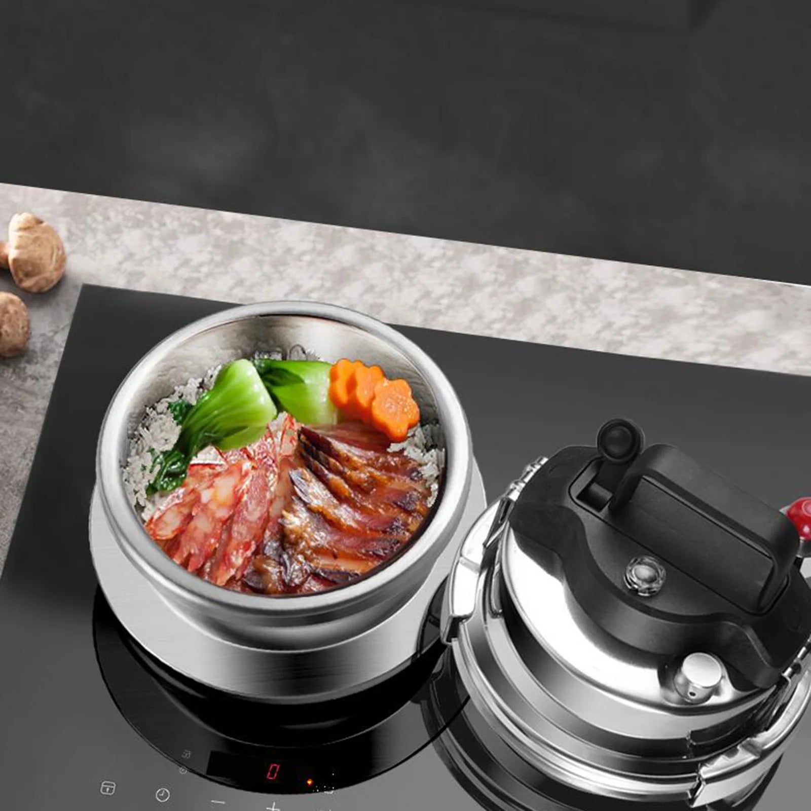 1.2L 1.6L Outdoor Portable Micro Pressure Cooker Kitchen Mini Cookware Cooking Pot for Family Household Small Pressure Cooker