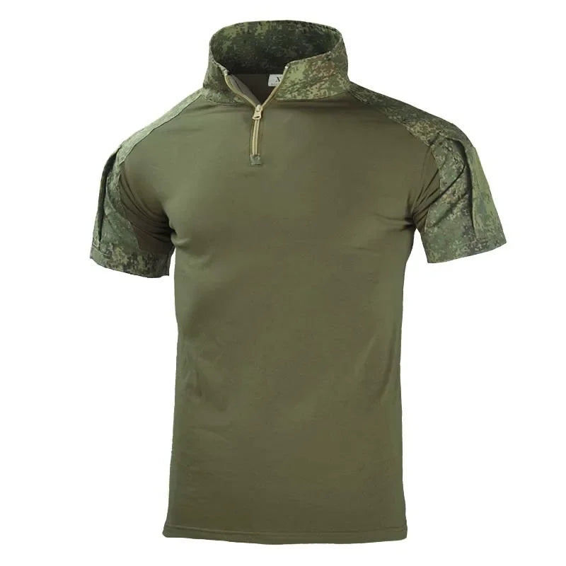 HAN WILD Camouflage Tees Men Tactical Shirt Cotton Climbing Shirts Combat T-Shirt Airsoft Paintball Camping Hunting Clothing