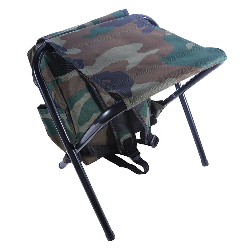 Outdoor Folding Camping Fishing Chair Sturdy Comfortable Stool Portable Backpack Seat Bag Economy Fishing Chair Hiking Seat