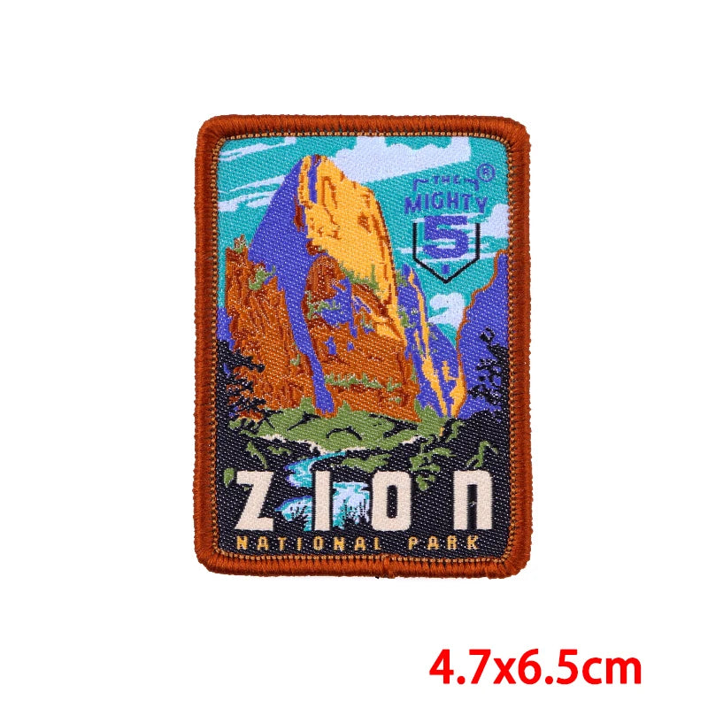 Outdoor Travel Patch Mountain Patches On Clothes Sew On Patches For Clothing Applique On Fabric Nature Adventure Badges Stickers