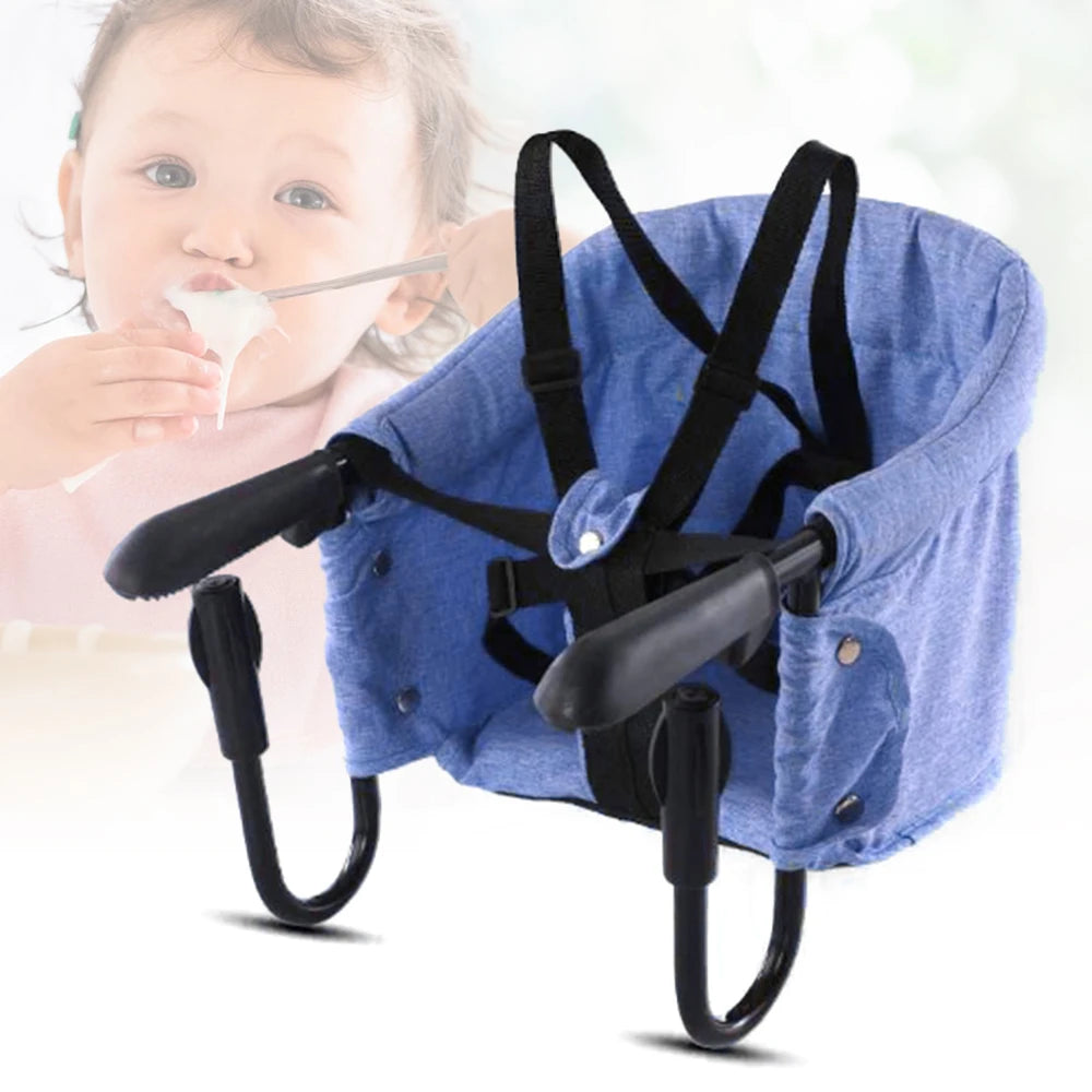 Clip on High Chair Fold-Flat Storage Baby Hook On Chair Booster Seat Portable Folding Clip On Table Toddler Seat