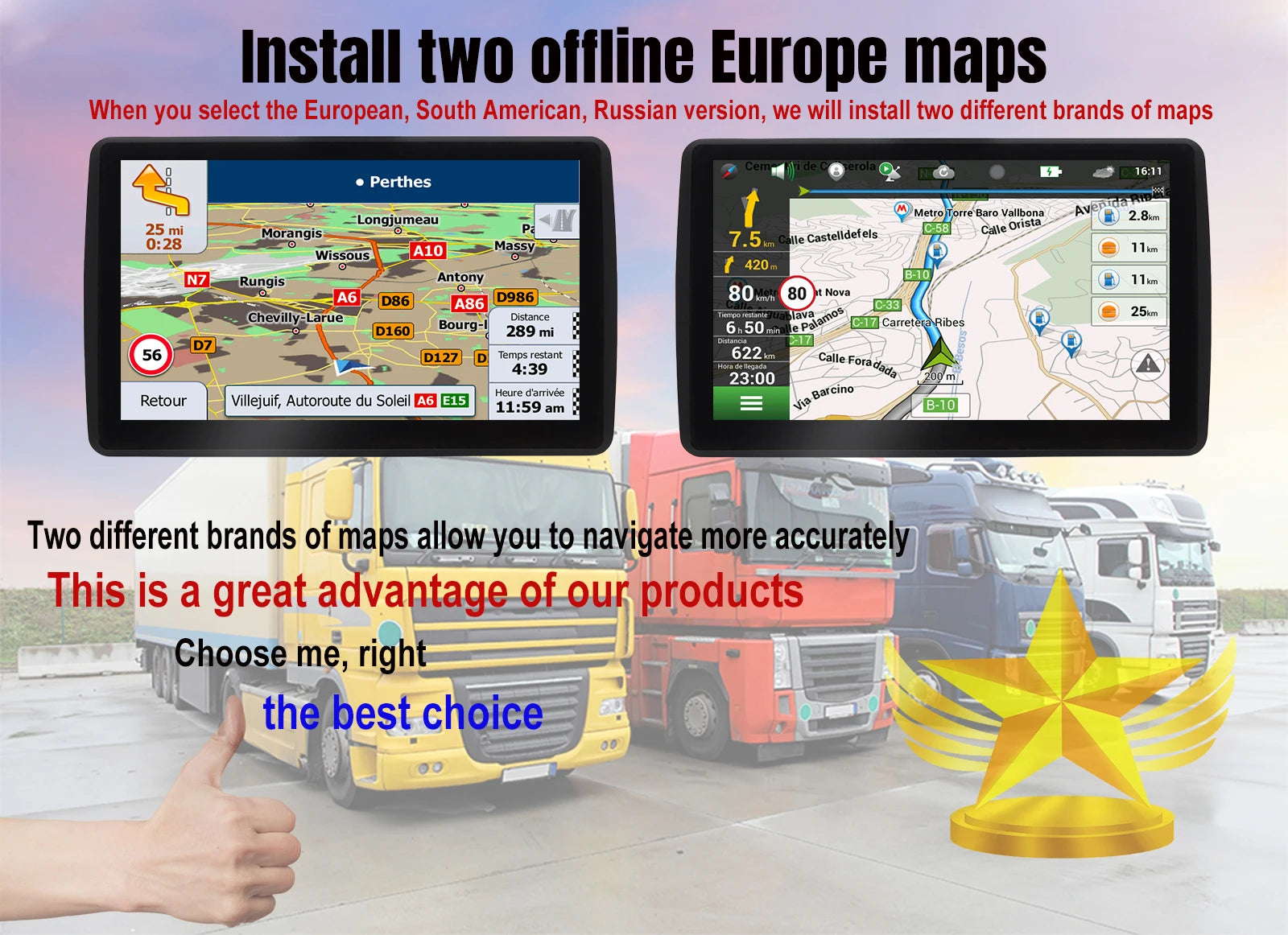 7 Inch GPS Navigation for Car Truck SAT NAV Accessories Tools  Navigator 2024 Free Update Europe North America Map 8GB FM Music