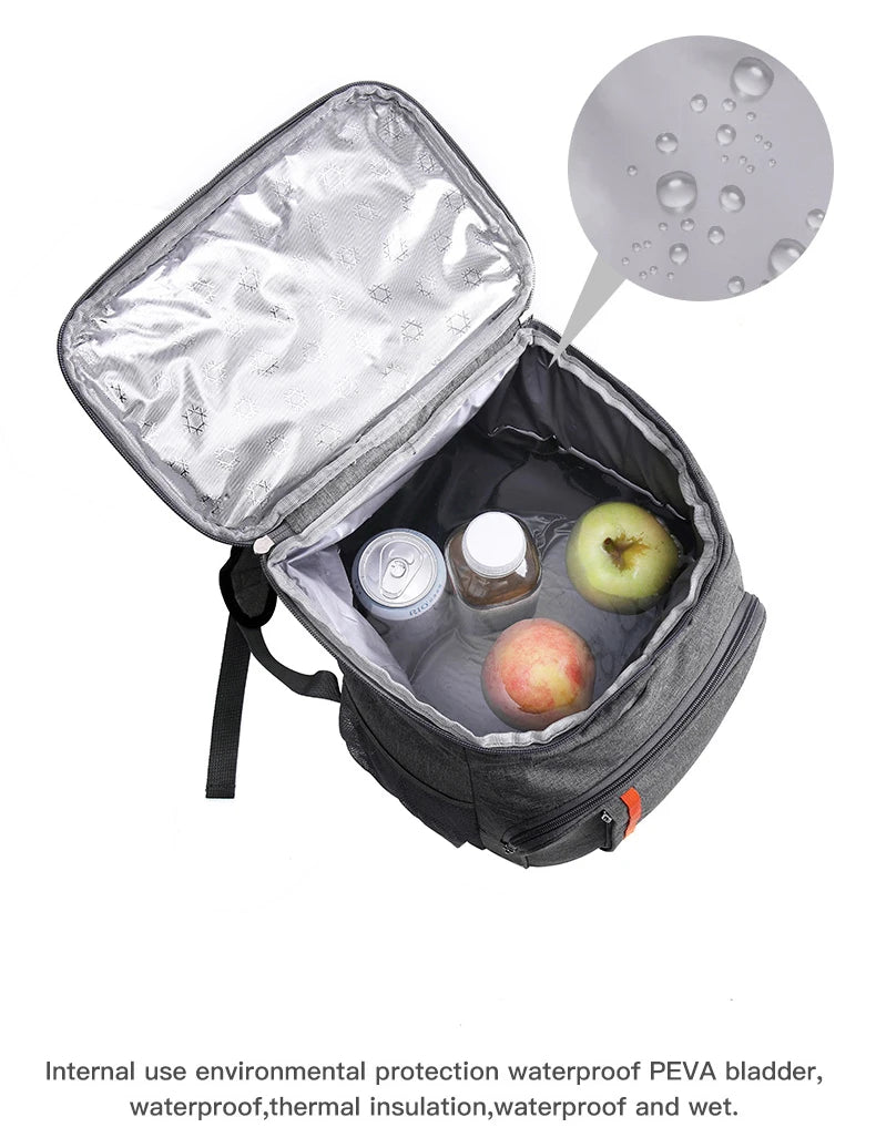 20L Insulated Portable Thermal Lunch Bag Food Box Durable Waterproof Cooler Ice Case Camping Oxford Dinner Backpacks Icebox