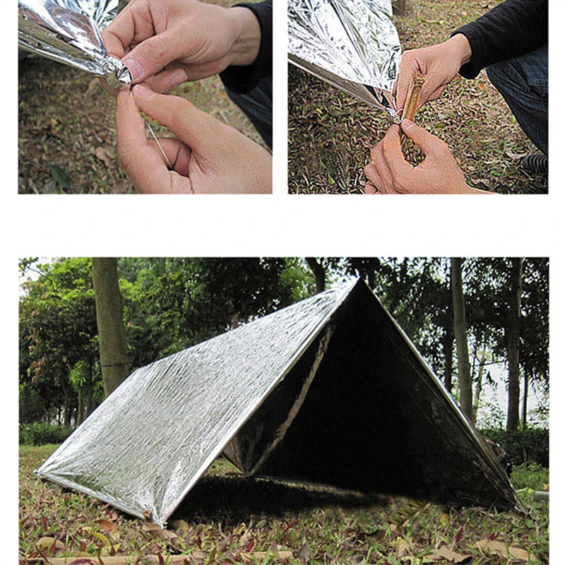 Outdoor Low Temperature Rescue First Aid Kit Insulation Blanket Campsite Keeping Foil Polyester Film Lifesaving Warm Insulation