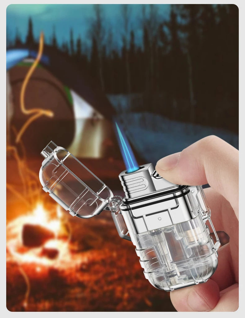 Cigarette Lighter Mini Butane Gas Lighter Outdoor Camping Survival Windproof  Waterproof Jet Lighters smoking accessories