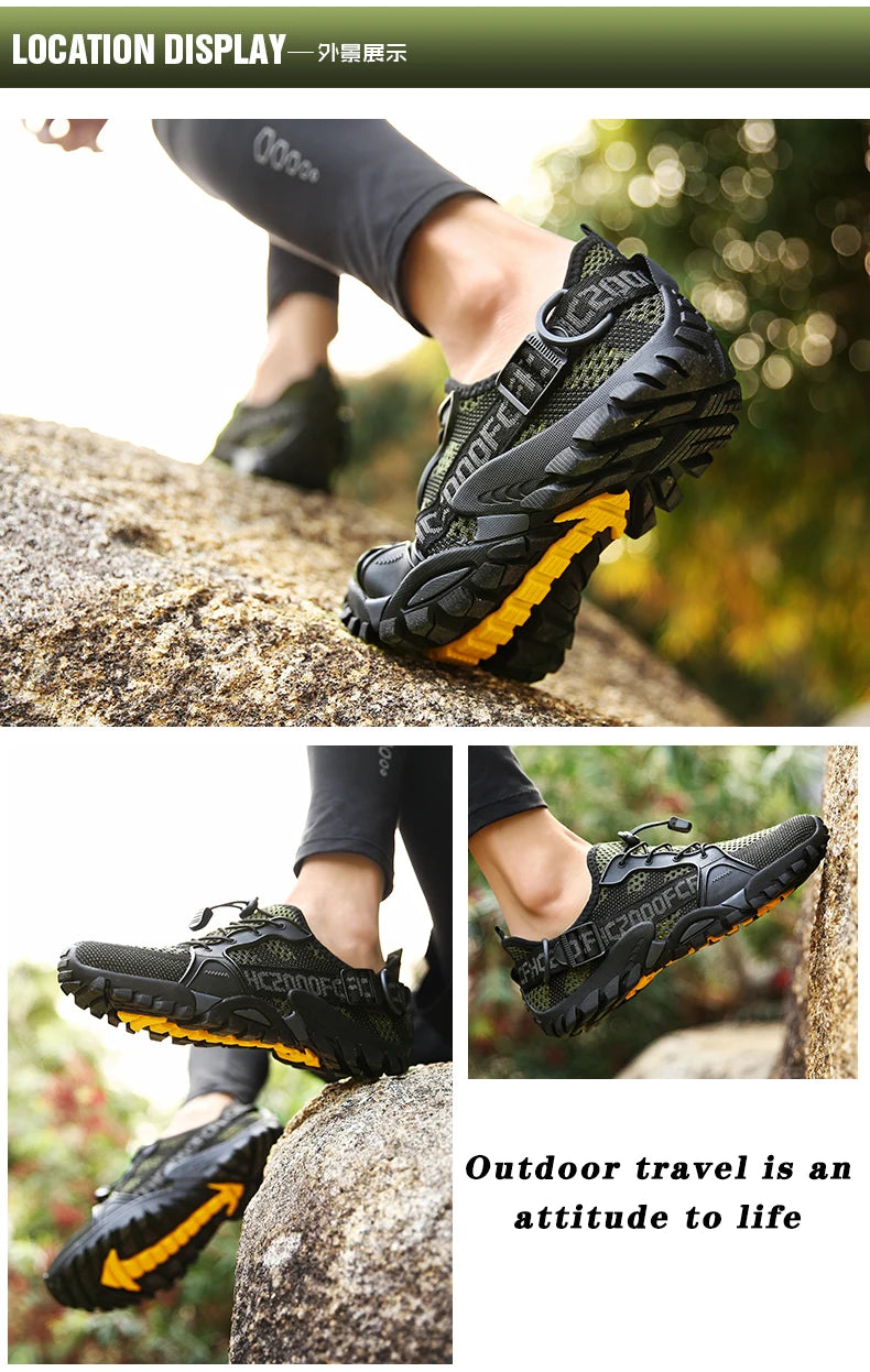 2023 Summer Men Women Trekking Hiking Shoes Summer Mesh Breathable Men Sneakers Outdoor Trail Climbing Sports Shoes Size 36-47