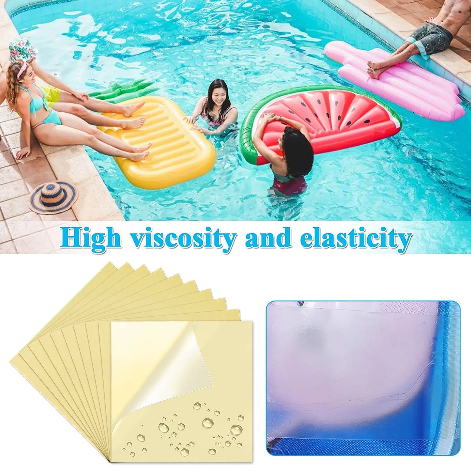 Iatable Pool Patch Repair Kit Air Mattress Patch Waterproof  PVC Repair Hole Patch Sticker Tape For Tent Yoga Ball Kayak