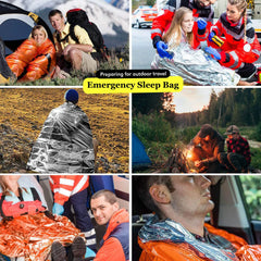 Portable Waterproof Emergency Survival Sleeping Bag Outdoor Edc Camping Gear Thermal Sack First Aid Rescue Kit Mylar Blanket