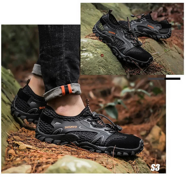 Summer Men's Hiking Shoes Mesh Outdoor Breathable Men's Sports Shoes Climbing Shoes Men's Sports Shoes Quick Dry Water Shoes