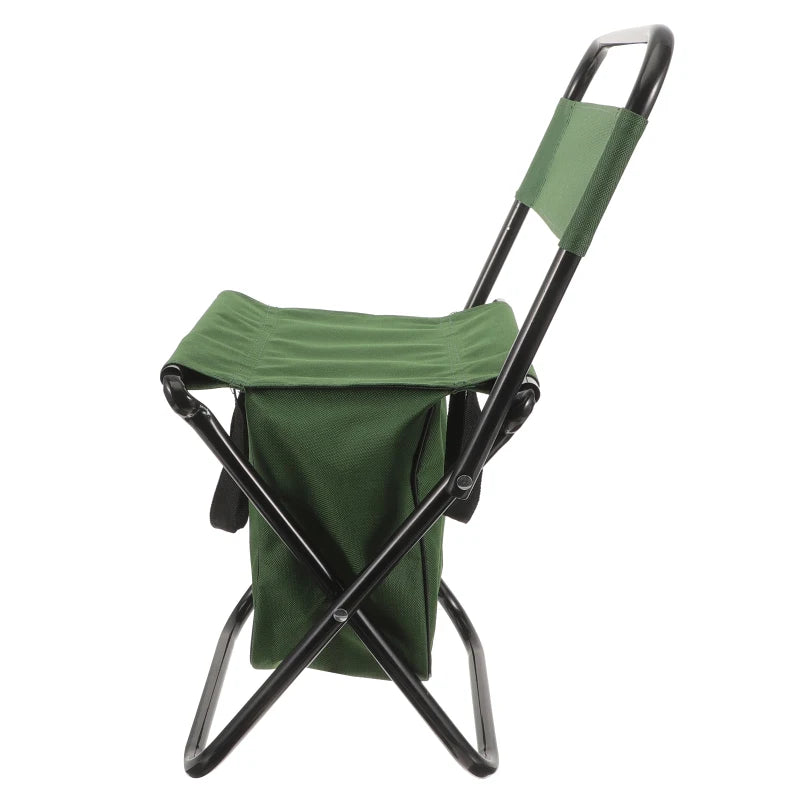 Outdoor Folding Chair Storage Bag Stool Matza Backrest Green Foldable Chairs for outside Small Camping Table Metal Tiny