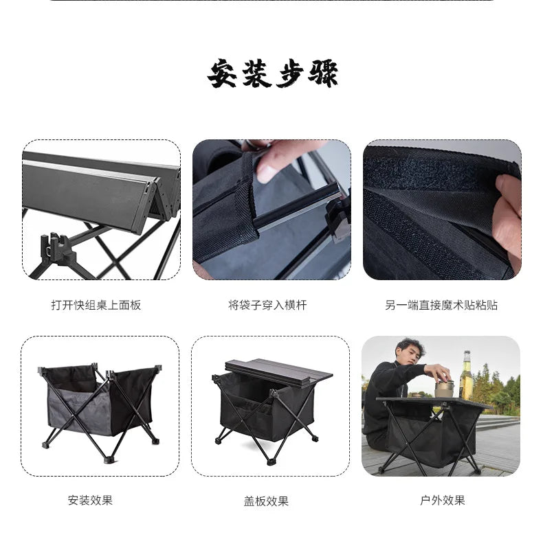 Outdoor Folding Tables and Chairs Portable round Picnic Table Egg Roll Table Aluminum Alloy Camping Dinner Table Set new