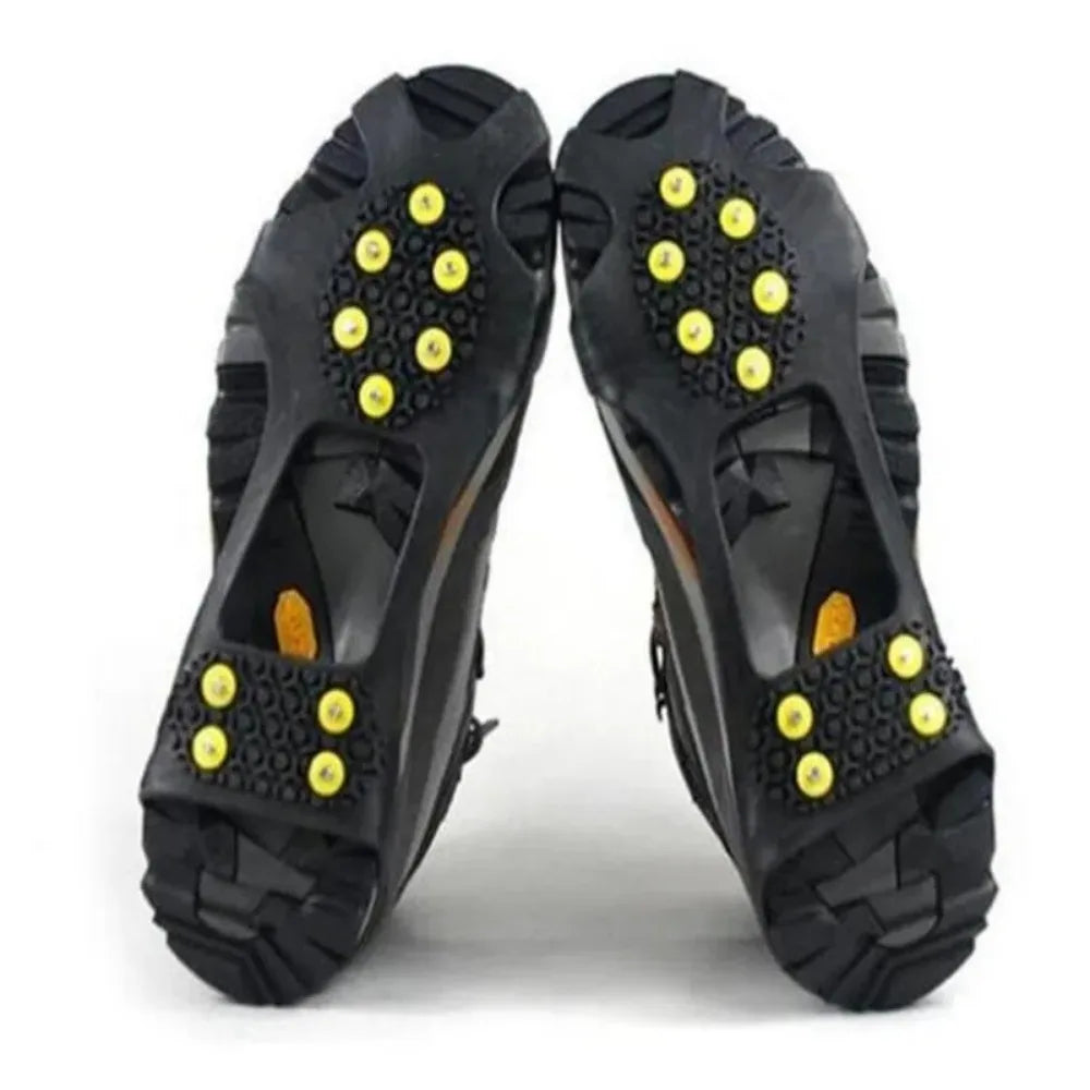 10 Studs Snow Ice Claw Anti-Skid Snow Ice Thermo Plastic Elastomer Climbing Shoes Spikes Grips Cleats Over Shoes Covers Crampons