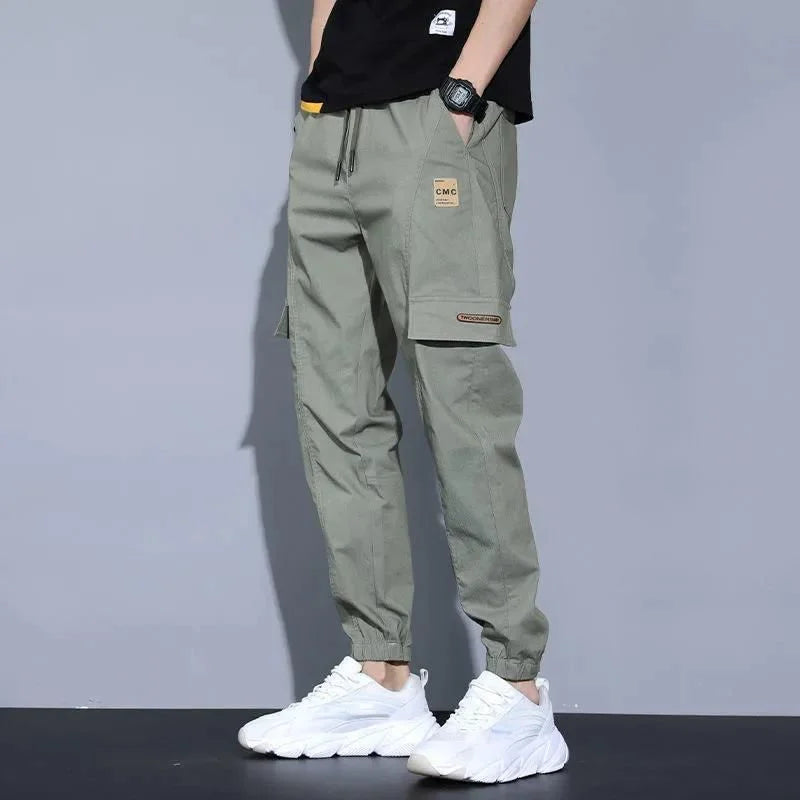 Casual Drawstring Pocket Cargo Men's Pants Clothing Summer Autumn Outdoor England Style Y2k Clothes Streetwear Harajuku Kanye