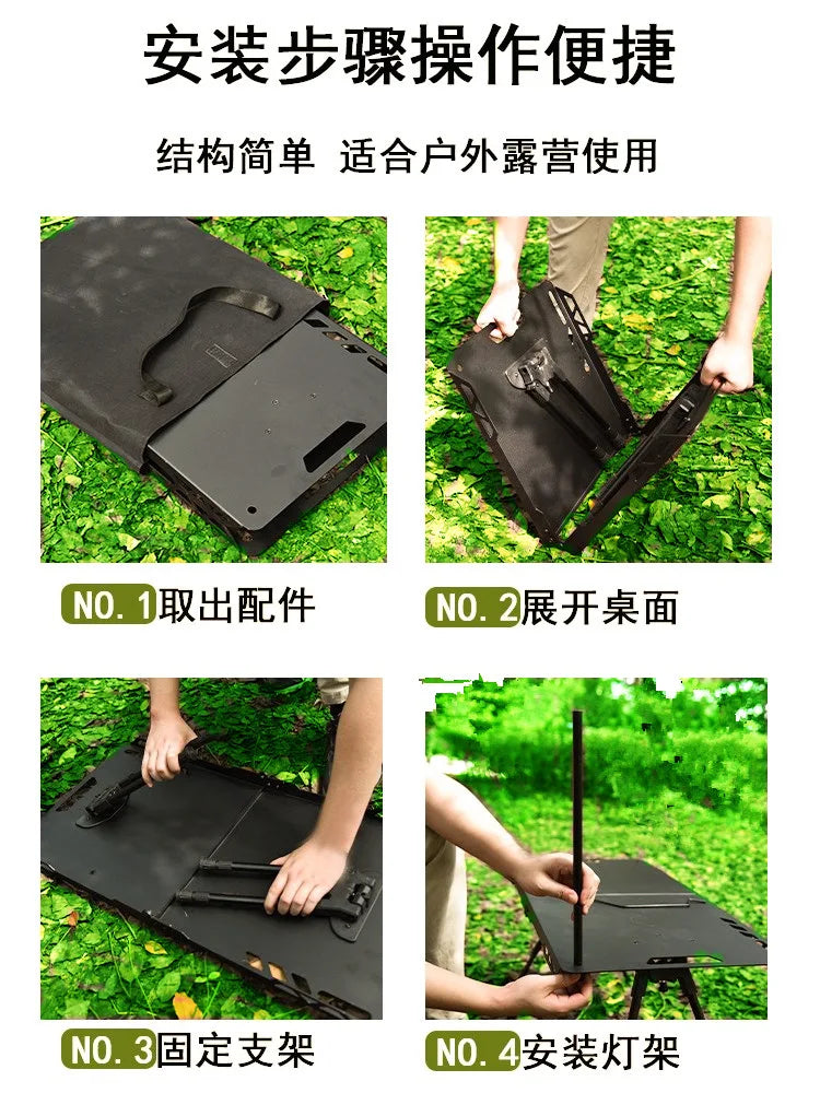 Aluminum Alloy Portable Folding Table, Ultra-Light, Camping, Tactical, Small, IGT, Outdoor