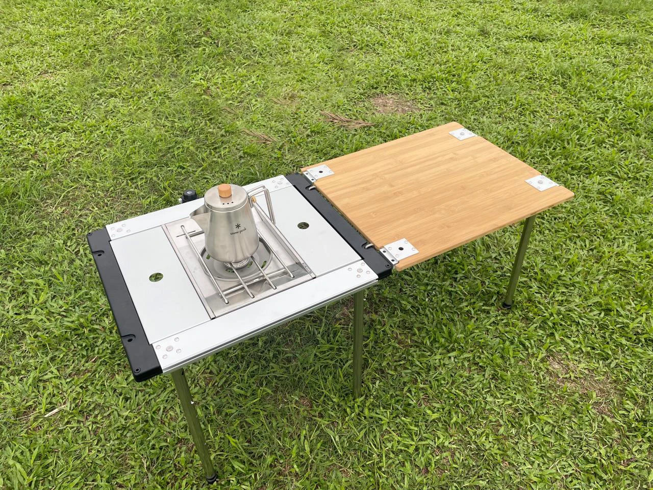 Tryhomy IGT Table Bamboo Extension Plate Camping Table 2/3/4 Unit Side Board Table Top IGT Corner Board Outdoor Kitchen System