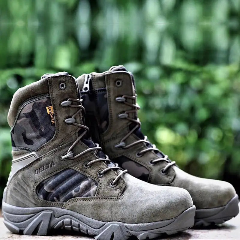 Climbing Outdoor Mens Work Safety Boots Camouflage Desert Boots Combat Training Shoes Outdoor Hiking Boots