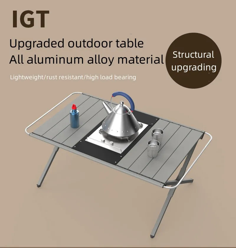 Camping Egg Roll Table Outdoor IGT Table Lightweight Tactical Table Multifunctional Picnic Dinner Desk Portable Folding Table