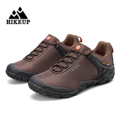 HIKEUP New Hiking Shoes Elevated Insoles Wear-resistant Outdoor Sport Men Shoes Lace-Up Men's Climbing Trekking Hunting Sneakers