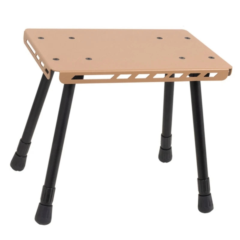 2 in 1 Folding Table Stool Camping Outdoor Practical Small Table Aluminum Alloys Folding Small Chair for Camping Picnics